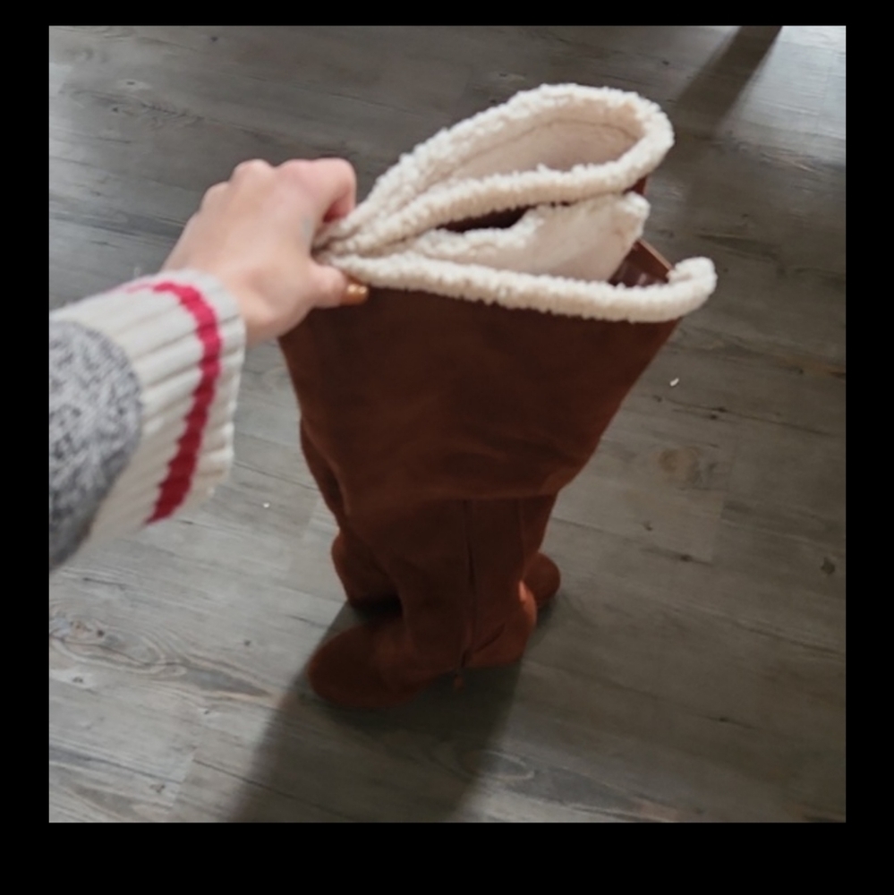 Thigh high winter boots